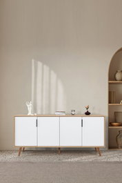 Hanah Home Sırma 4815 Consola Roble Zafiro y Blanco